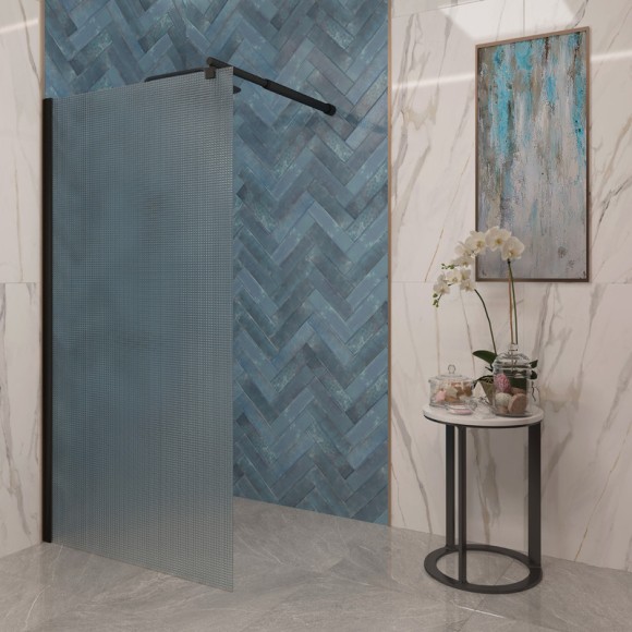 EG6BF Душевая шторка EvaGold 90*190, профиль черный матовый, матовое стекло