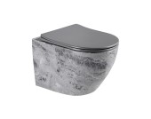EG505Gray Подвесной унитаз EvaGold мрамор серый, безободковый, сид. серое мат. тонкое ДП  EG505Gray Подвесной унитаз EvaGold мрамор серый, безободковый, сид. серое мат. тонкое ДП
