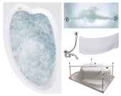 Комплект Акриловая ванна TIMO IVA1610L+Каркас + Слив-перелив+Гидромассаж 6 форсунок+Фронтальная панель