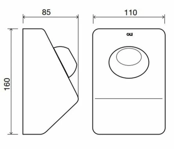 Кнопка пневматическая ножная OLI, для установки на стене