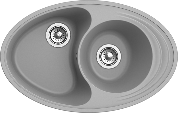 EWIGSTEIN Мойка ELEGANT W90KF  1,5-чаши+крыло 820*520мм серый металлик арт.EW-