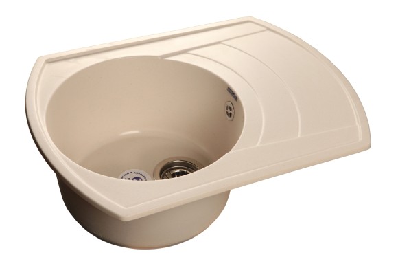 GRANFEST Мойка RONDO 650L  1-чаша+крыло 650*500мм белый арт.GF-
