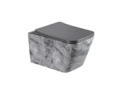 EG633Gray Подвесной унитаз EvaGold мрамор серый безободковый, сид. серое мат. тонкое ДП  EG633Gray Подвесной унитаз EvaGold мрамор серый безободковый, сид. серое мат. тонкое ДП