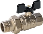 Шаровый кран Stout SVB-0007 3/4 вн-нар, полнопроходной, с американкой, ручка бабочка