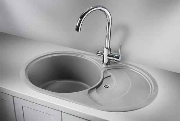 7801, АЛЮМИНИУМ, кухонная мойка, кварц