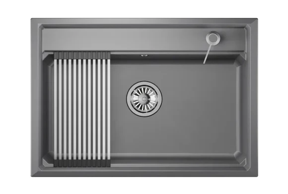 KS-7301, АЛЮМИНИУМ, кухонная мойка, кварц